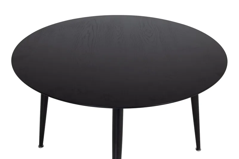 Dipp Runt Matbord 115 cm i Trä med Mörkt Trä- och Metallutseende - Svart - Möbler - Matplats - Matbord & köksbord