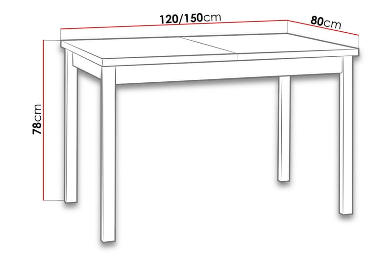 ELANDRINA Matbord Ek/Vit - Ek/Vit - Bord - Matbord & köksbord