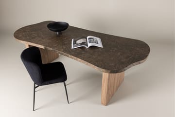 Eleonora Stort Asymmetriskt Matbord 230 cm i Trä med Valnöts- och Marmorutseende - Brun - Möbler - Matplats - Matbord & köksbord