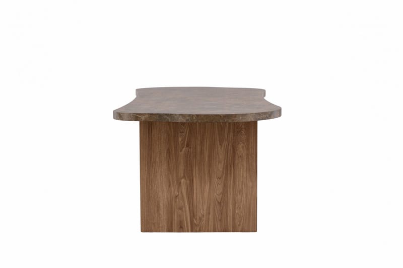 Eleonora Stort Asymmetriskt Matbord 230 cm i Trä med Valnöts- och Marmorutseende - Brun - Möbler - Matplats - Matbord & köksbord