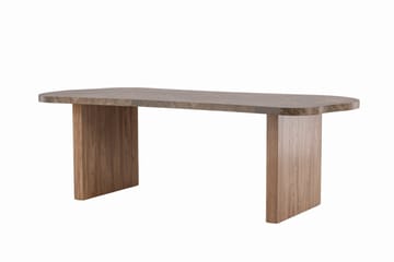 Eleonora Stort Asymmetriskt Matbord 230 cm i Trä med Valnöts- och Marmorutseende - Brun - Möbler - Matplats - Matbord & köksbord