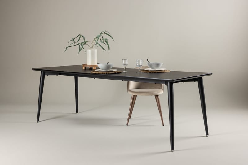 Ellis Stort Rektangulärt Matbord 230 cm med Metallutseende - Svart - Möbler - Matplats - Matbord & köksbord