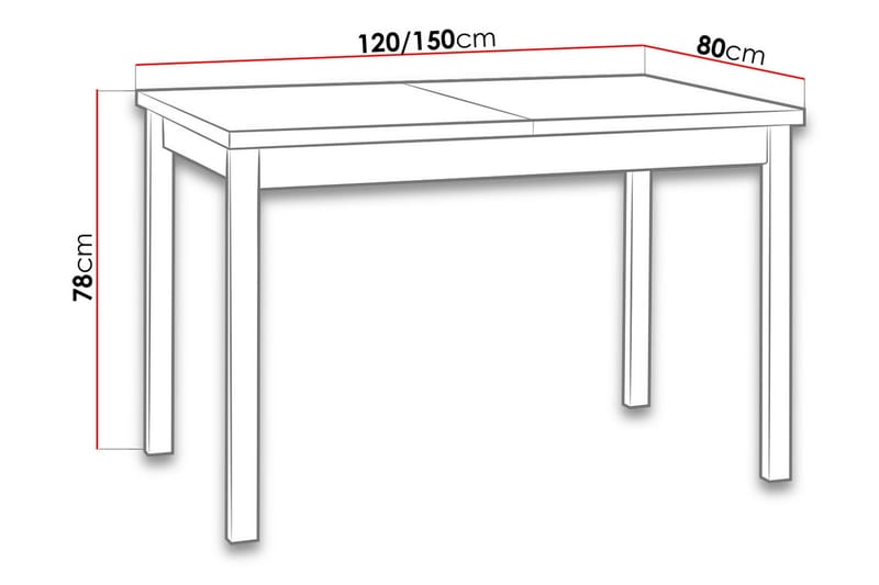 Ericka Utdragbart Rektangulärt Matbord 120 cm - Vit|Svart - Möbler - Matplats - Matbord & köksbord