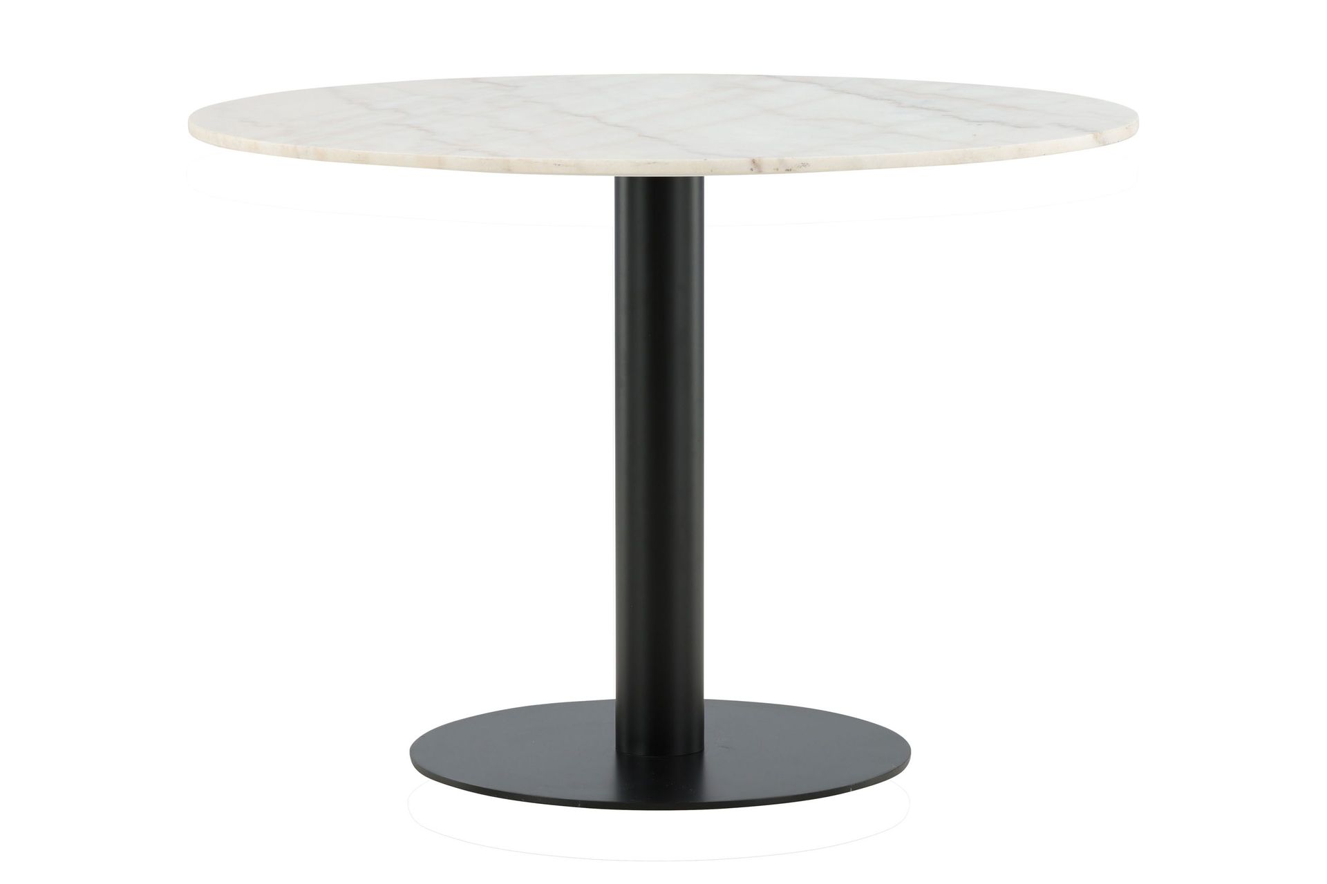 estelle matbord 106 cm runt marmor - vit/svart