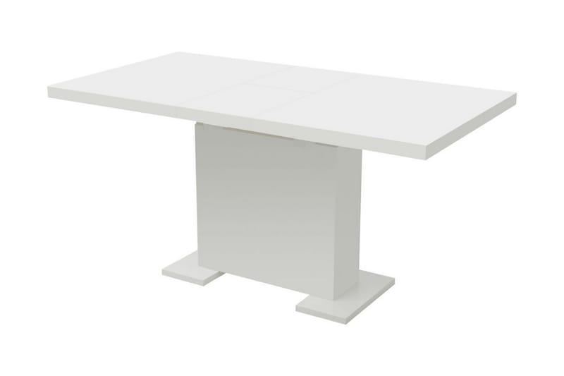 Förlängningsbart matbord högglans vit - Vit - Möbler - Matplats - Matbord & köksbord