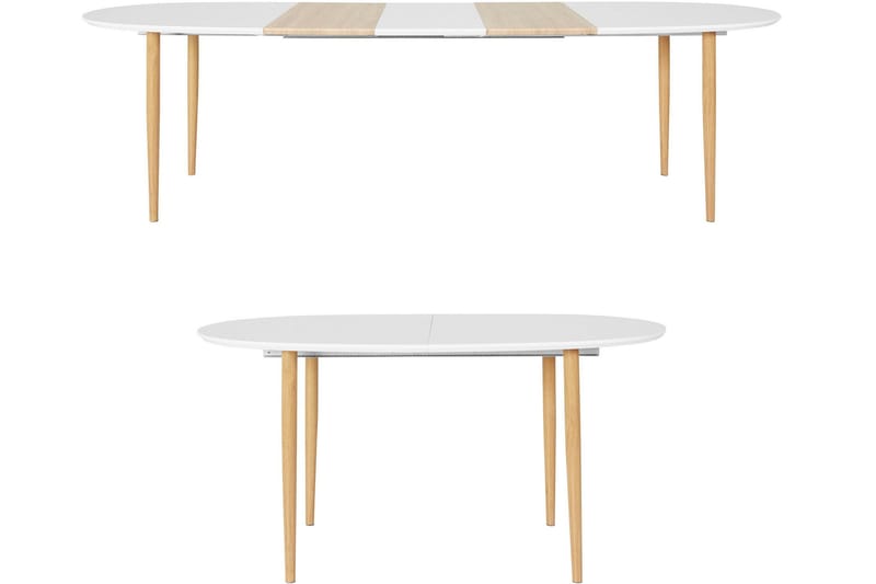 Gaeta Matbord Ovalt 160 cm - Vit/Natur - Möbler - Matplats - Matbord & köksbord