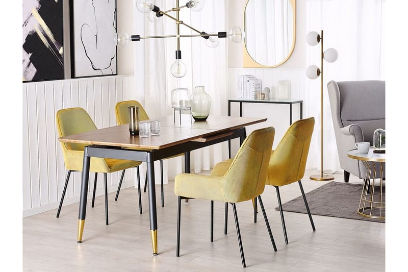 Galice Matbord 200 cm - Natur/Svart/Guld - Möbler - Matplats - Matbord & köksbord