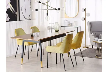 Galice Matbord 200 cm - Natur/Svart/Guld - Möbler - Matplats - Matbord & köksbord