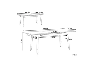 Galice Matbord 200 cm - Natur/Svart/Guld - Möbler - Matplats - Matbord & köksbord