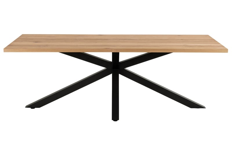 Ganesh Stort Rektangulärt Matbord 220 cm med Trä- och Ekutseende - Svart|Beige - Möbler - Matplats - Matbord & köksbord