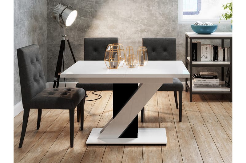 HADIM Matbord 120 cm Vit/Svart - Möbler - Matplats - Matbord & köksbord