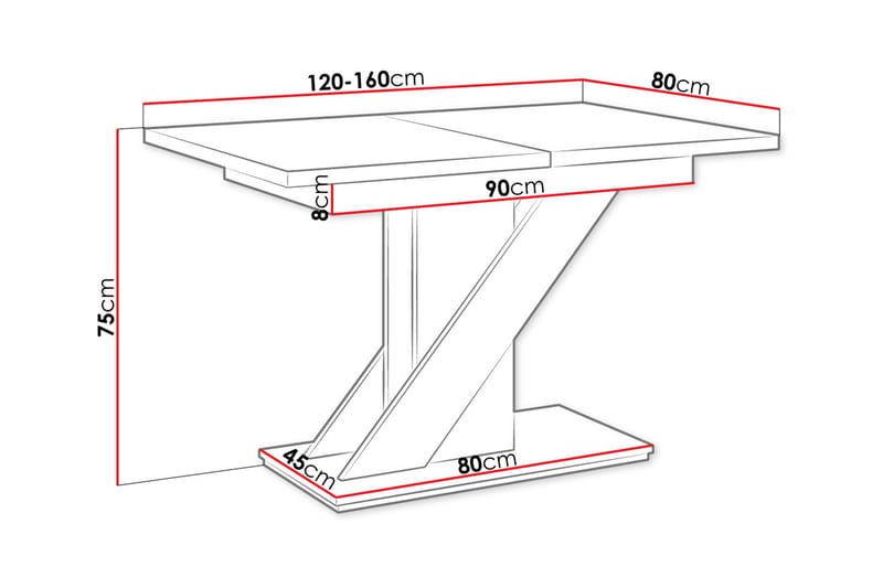 HADIM Matbord 160 cm Vit - Möbler - Matplats - Matbord & köksbord