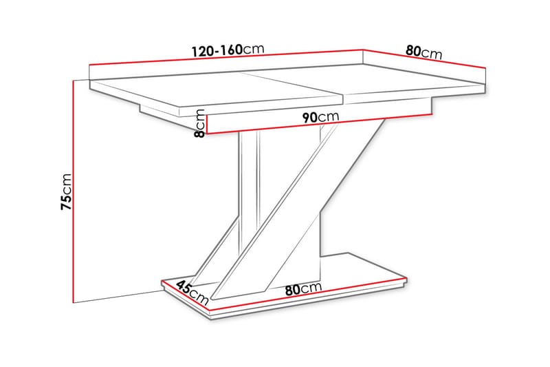 HADIM Matbord 160 cm Vit - Bord - Matbord & köksbord