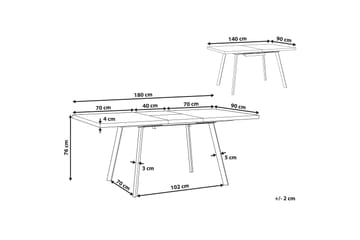 Housham Matbord 180 cm Hopfällbart - Ljusbrun/Svart - Möbler - Matplats - Matbord & köksbord
