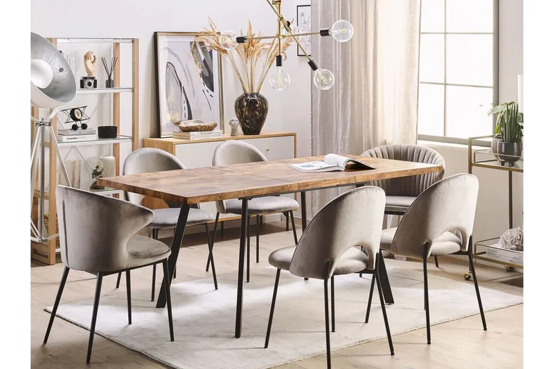 Housham Matbord 180 cm Hopfällbart - Ljusbrun/Svart - Möbler - Matplats - Matbord & köksbord