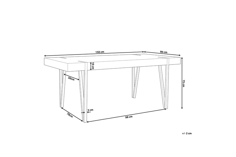 ILLICK Matbord 150x90 cm Trä/Natur - Brun - Bord - Matbord & köksbord