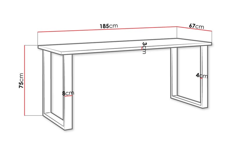 Imper Matbord 185 cm - svart/ek - Möbler - Matplats - Matbord & köksbord