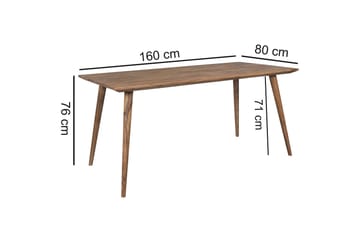 Iviana Rektangulärt Matbord 160 cm i Massivt Trä med Valnötsutseende - Brun - Möbler - Matplats - Matbord & köksbord