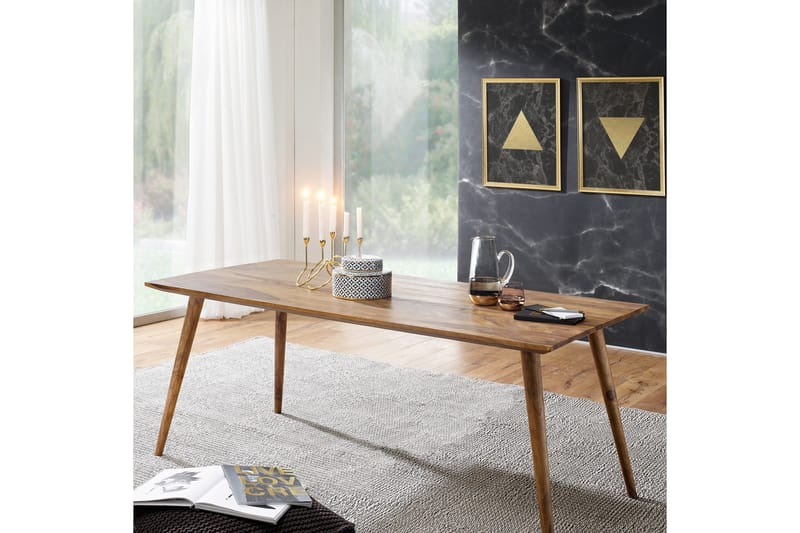 Iviana Rektangulärt Matbord 160 cm i Massivt Trä med Valnötsutseende - Brun - Möbler - Matplats - Matbord & köksbord