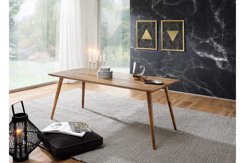 Iviana Rektangulärt Matbord 160 cm i Massivt Trä med Valnötsutseende - Brun - Möbler - Matplats - Matbord & köksbord