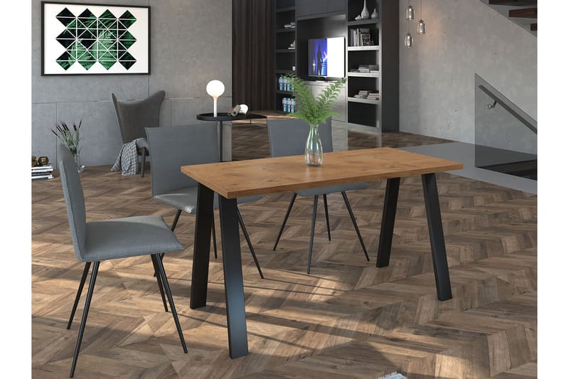 IZOBY Matbord 138 cm Natur/Svart - Ek - Möbler - Matplats - Matbord & köksbord