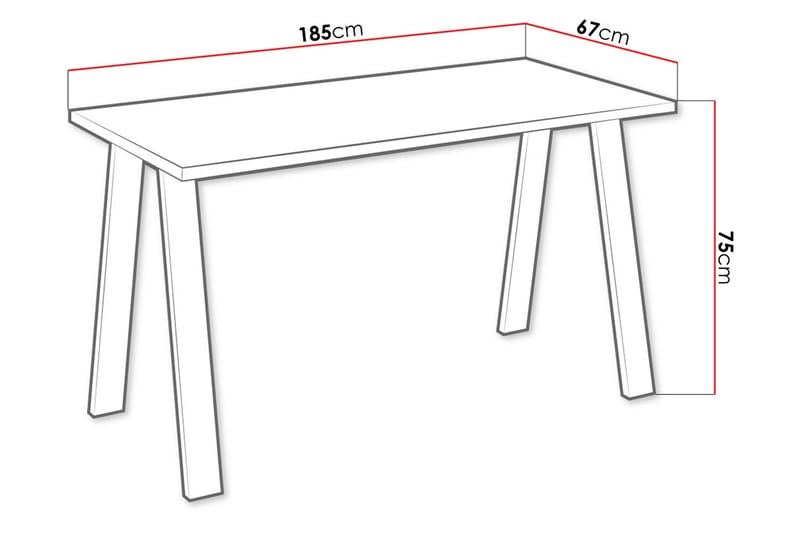 IZOBY Matbord 185 cm Natur/Svart - Möbler - Matplats - Matbord & köksbord