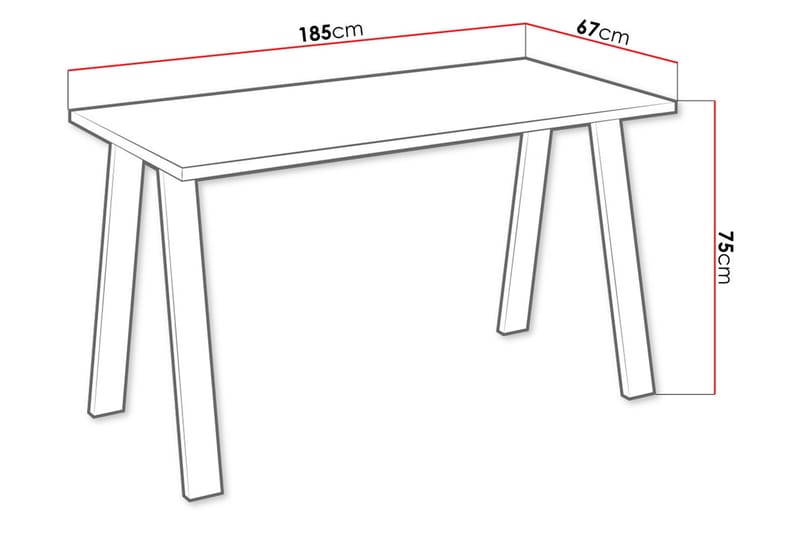 IZOBY Matbord 185 cm Vit/Svart - Vit/Svart - Bord - Matbord & köksbord