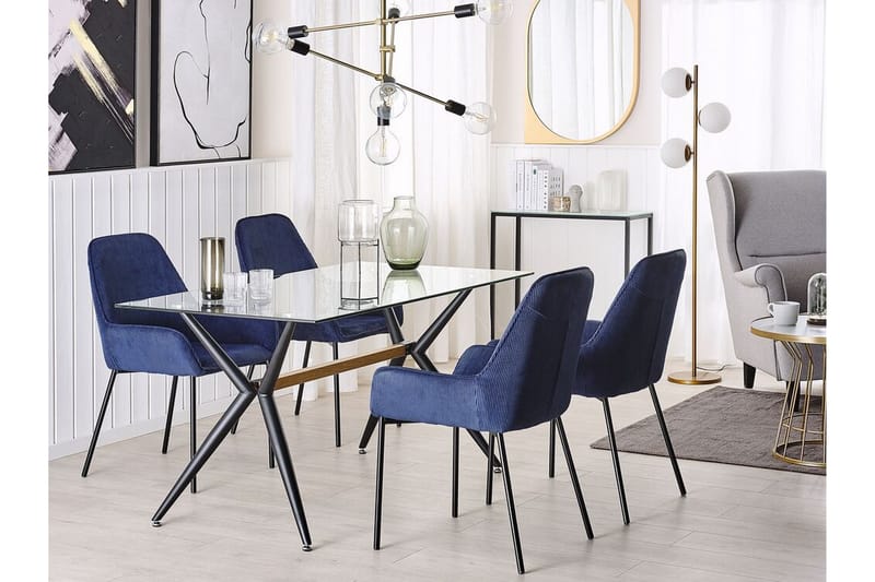 JUBAI Matbord 140 cm Glas/Svart - Möbler - Matplats - Matbord & köksbord