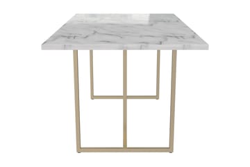Kaiti Rektangulärt Matbord 163 cm med Marmorutseende - Vit - Möbler - Matplats - Matbord & köksbord