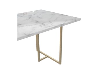 Kaiti Rektangulärt Matbord 163 cm med Marmorutseende - Vit - Möbler - Matplats - Matbord & köksbord