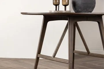 Kaseidon Litet Runt Matbord 100 cm med Trä- och Valnötsutseende - Brun - Möbler - Matplats - Matbord & köksbord