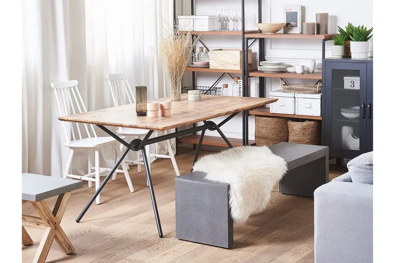 Katham Matbord 160 cm - Natur/Svart - Möbler - Matplats - Matbord & köksbord