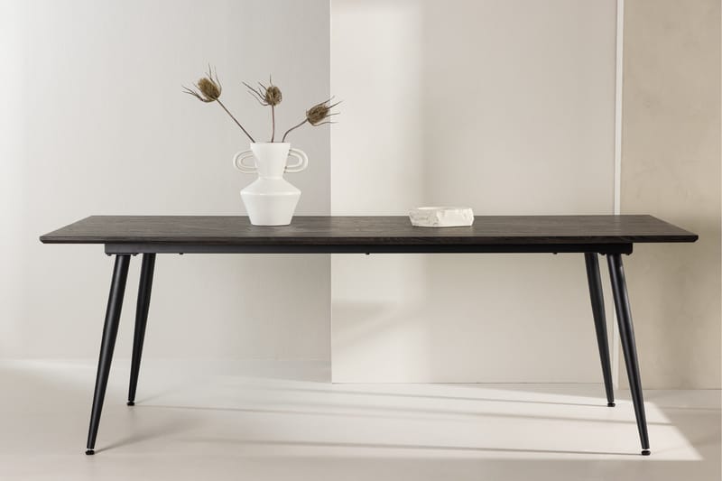 Keholmen Stort Rektangulärt Matbord 220 cm med Valnöts- och Metallutseende - Brun - Möbler - Matplats - Matbord & köksbord