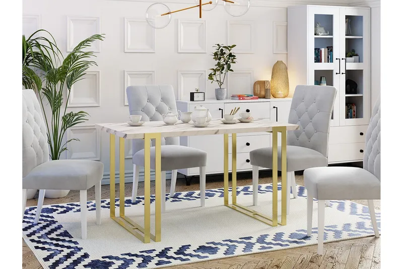 Kintore Matbord 80 cm - Guld - Möbler - Matplats - Matbord & köksbord