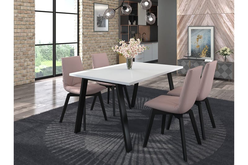 Kleos Matbord 138 cm - Vit/Svart - Möbler - Matplats - Matbord & köksbord
