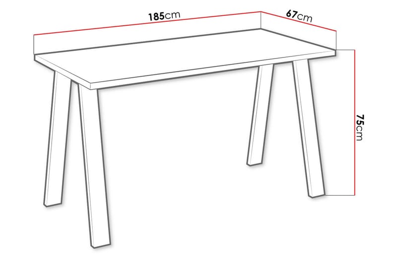 Kleos Matbord 185 cm - Vit/Svart - Möbler - Matplats - Matbord & köksbord