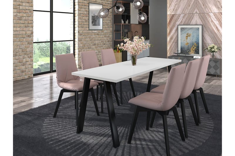 Kleos Matbord 185 cm - Vit/Svart - Möbler - Matplats - Matbord & köksbord