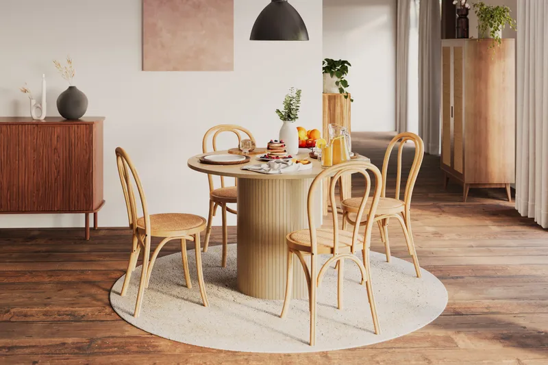 Kopparbo Matbord 106 cm - Ljust vitlaserat ekträ - Möbler - Matplats - Matbord & köksbord