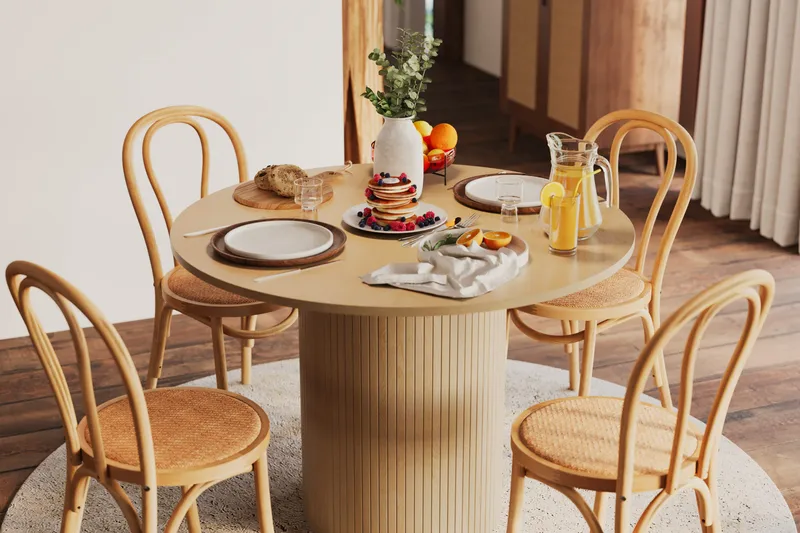 Kopparbo Matbord 106 cm - Ljust vitlaserat ekträ - Möbler - Matplats - Matbord & köksbord