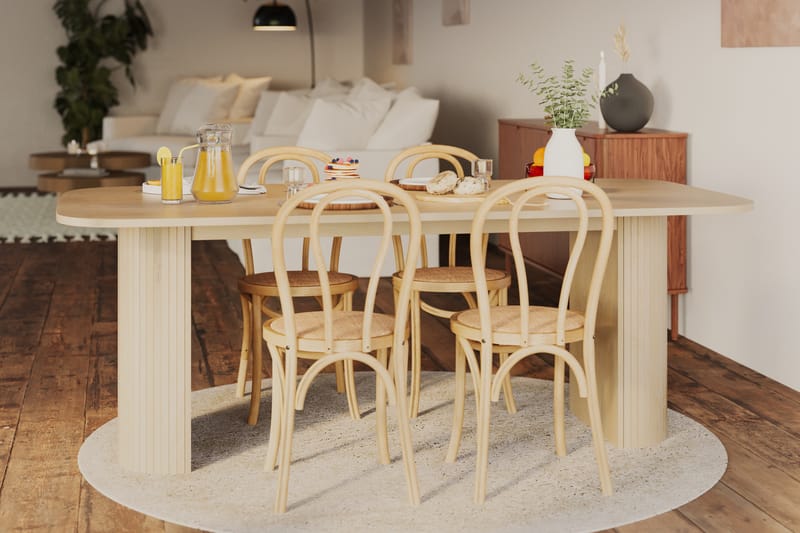 Kopparbo Matbord 200cm - Ljust vitlaserat ekträ - Möbler - Matplats - Matbord & köksbord