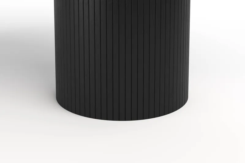 Kopparbo Runt Matbord 150 cm - Svart Trä / Ribbad - Möbler - Matplats - Matbord & köksbord