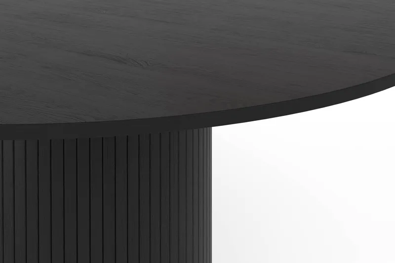 Kopparbo Runt Matbord 150 cm - Svart Trä / Ribbad - Möbler - Matplats - Matbord & köksbord