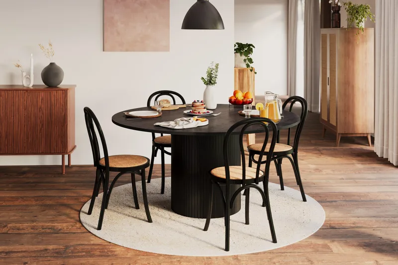 Kopparbo Runt Matbord 150 cm - Svartlaserad ek - Möbler - Matplats - Matbord & köksbord