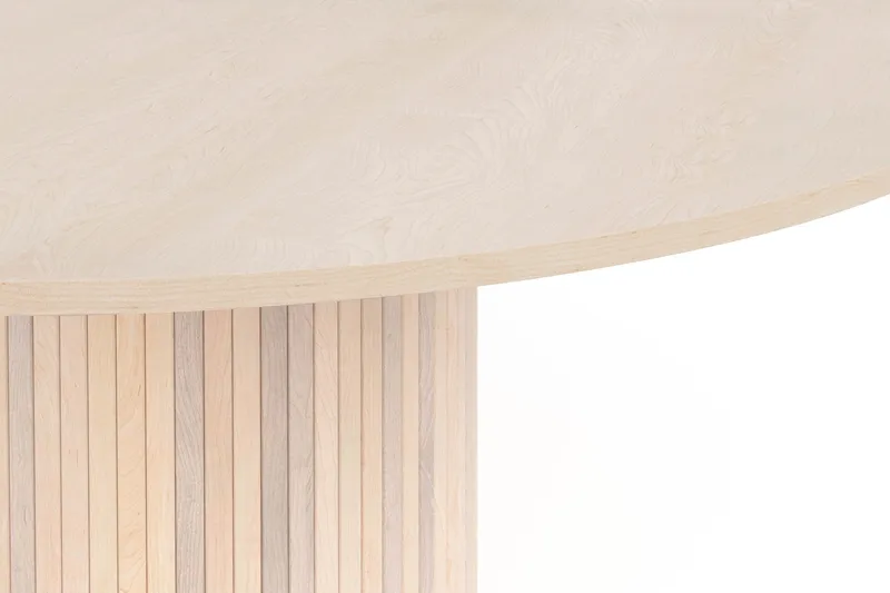 Kopparbo Runt Matbord 150 cm - Vitlaserad Ek / Trä / Ribbad - Möbler - Matplats - Matbord & köksbord