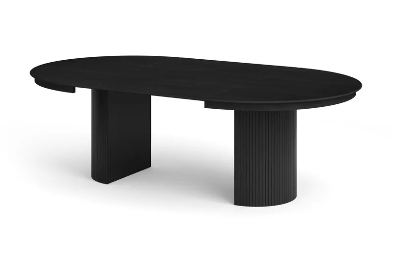 Kopparbo Runt Matbord förlängningsbart 140-240 cm Fanér, Svart