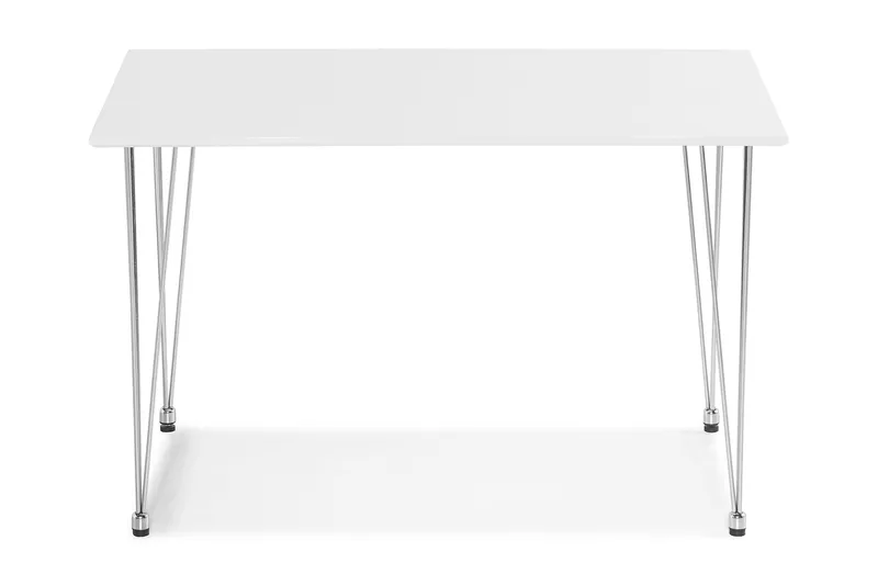 Kronblom Rektangulärt Matbord 120 cm i Trä med Metallutseende, Vit