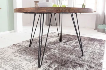 Langner Runt Matbord 120 cm i Trä med Metallben - Brun - Möbler - Matplats - Matbord & köksbord
