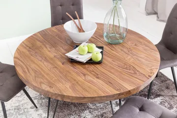 Langner Runt Matbord 120 cm i Trä med Metallben - Brun - Möbler - Matplats - Matbord & köksbord
