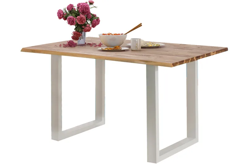 LANIUS Matbord 200 Akacia Brun/Vit - Möbler - Matplats - Matbord & köksbord