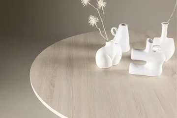 Lanzo Runt Matbord 120 cm - Vitvitlaserad / Ljus Trä - Möbler - Matplats - Matbord & köksbord